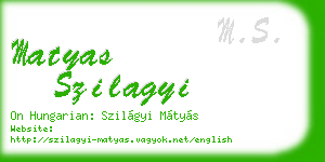 matyas szilagyi business card