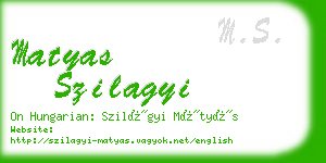 matyas szilagyi business card